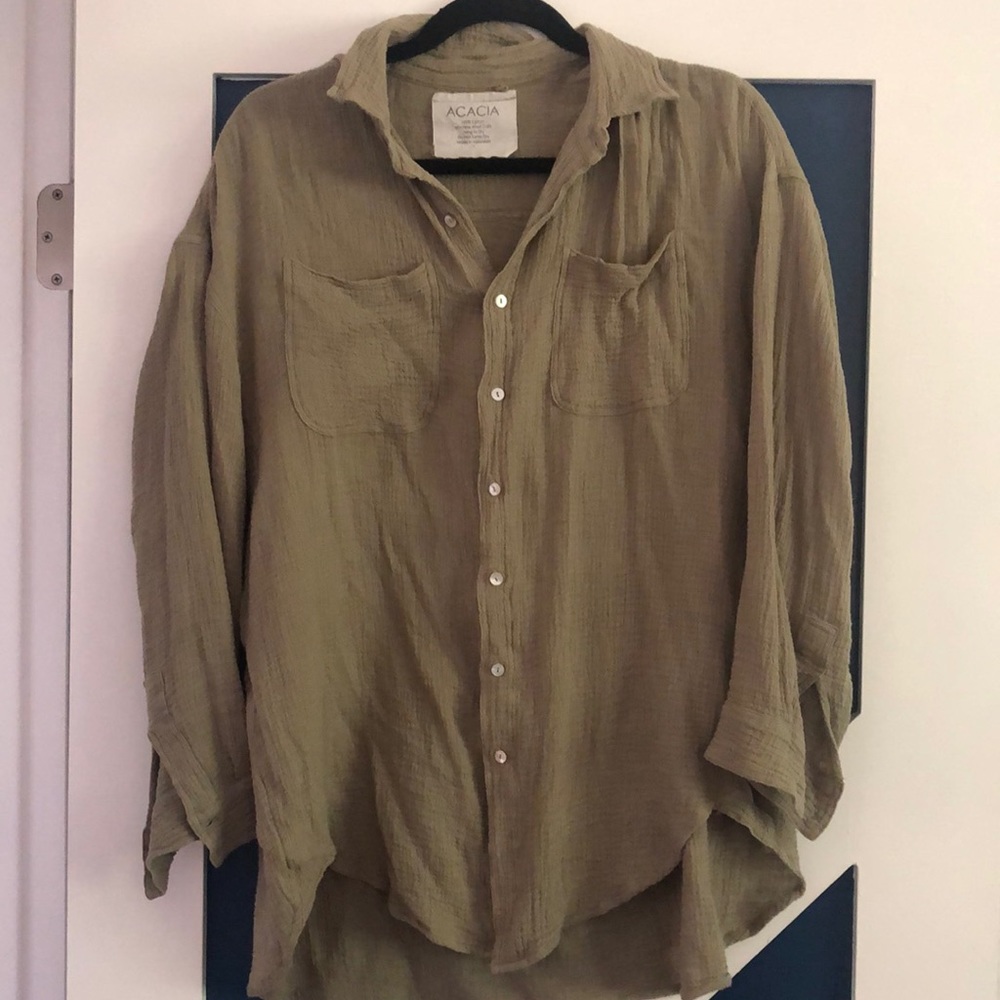 Acacia Santa Fe linen button down, size small